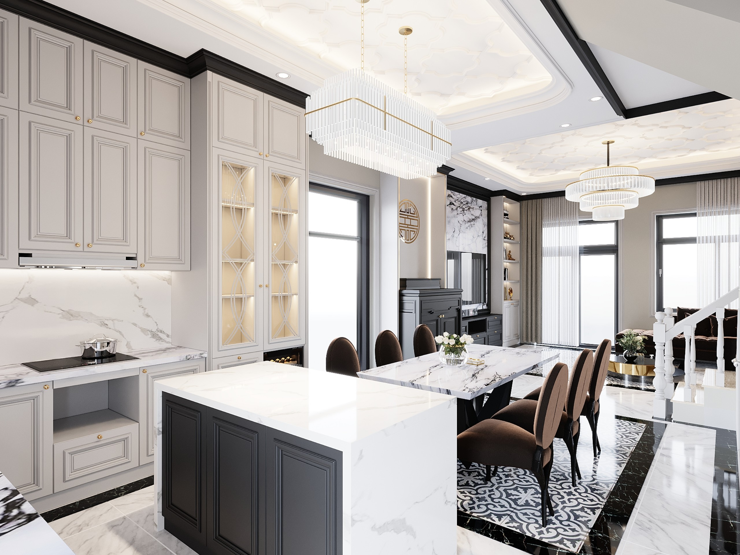 Chiêm ngưỡng thiết kế nội thất nhà phố tân cổ điển, đẹp xuất sắc 2023